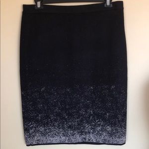 LN Calvin Klein Black Sweater Skirt Gold Ombré XL